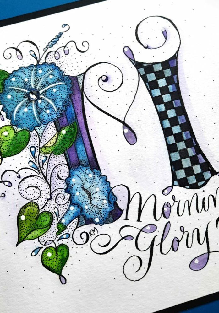 Modern ornamental initials calligraphy by Kathy Milici